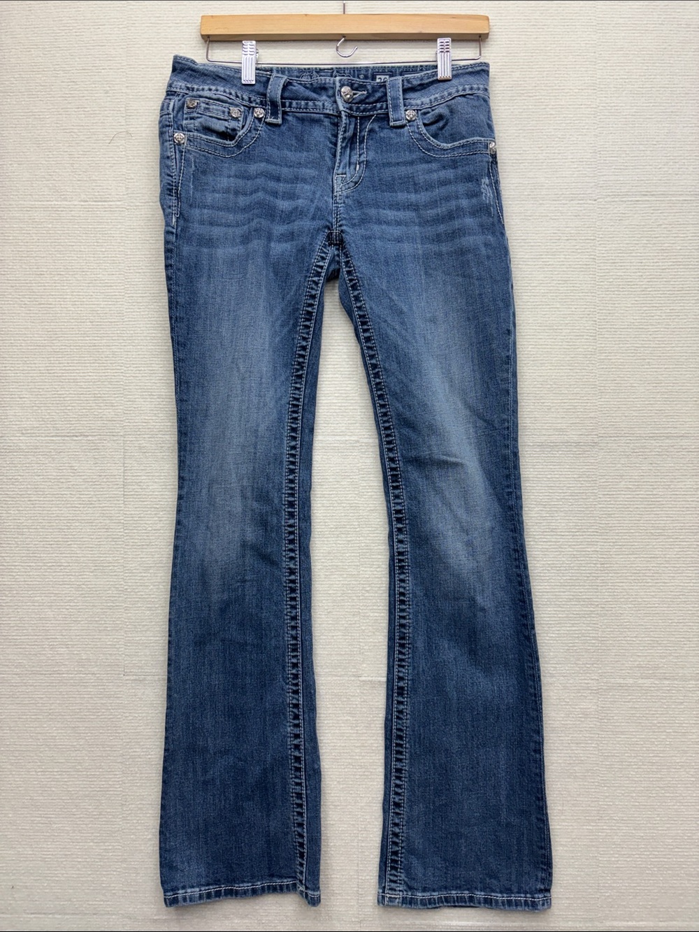 Miss Me Blue Flare Jeans 28 signature boot